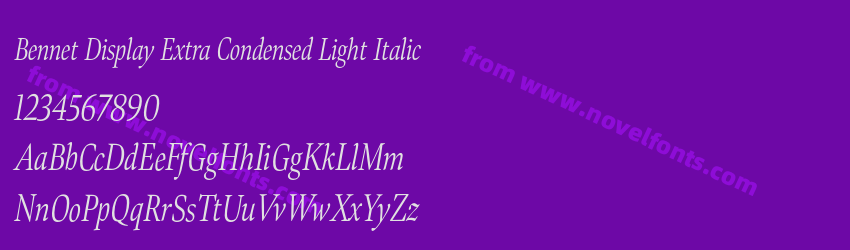 Bennet Display Extra Condensed Light ItalicPreview