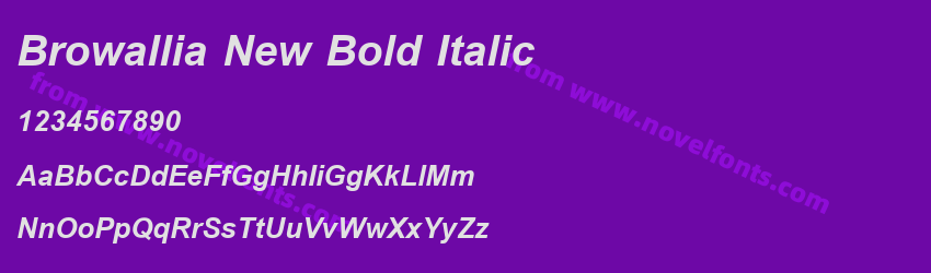 Browallia New Bold ItalicPreview