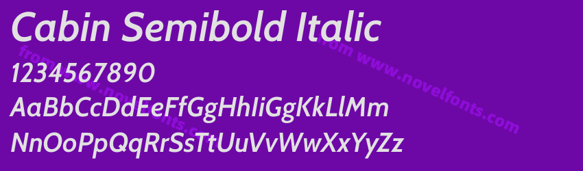 Cabin Semibold ItalicPreview