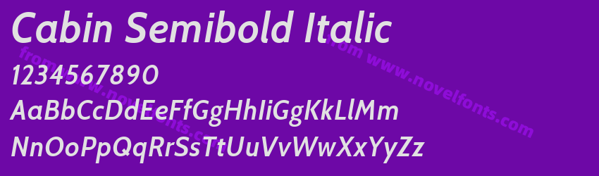 Cabin Semibold ItalicPreview