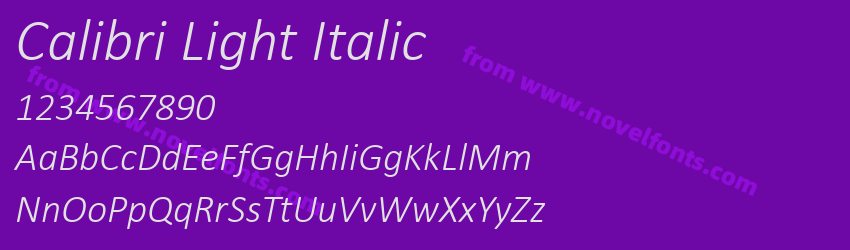 Calibri Light ItalicPreview