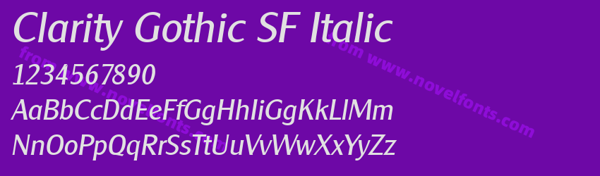 Clarity Gothic SF ItalicPreview