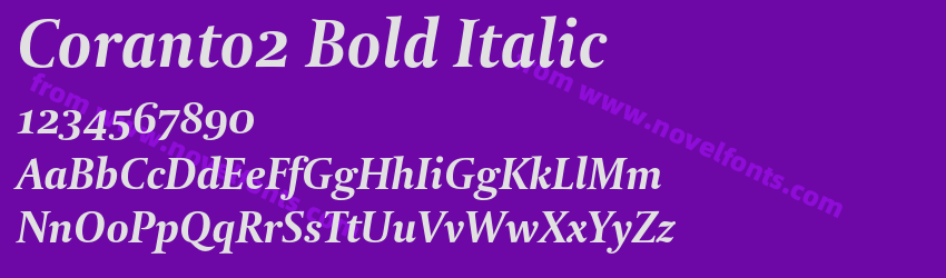 Coranto2 Bold ItalicPreview