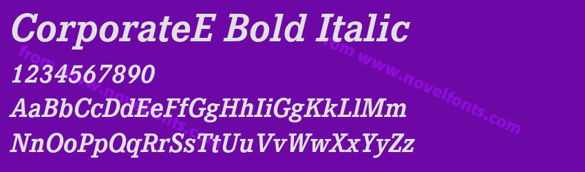 CorporateE Bold ItalicPreview