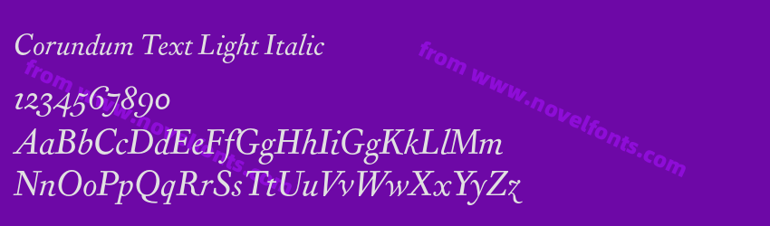 Corundum Text Light ItalicPreview