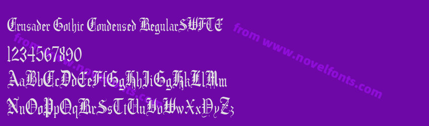 Crusader Gothic Condensed RegularSWFTEPreview