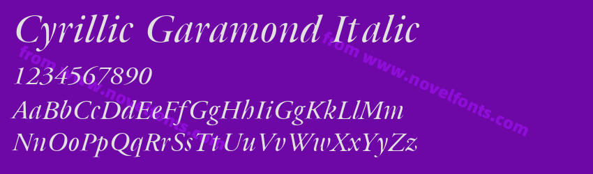 Cyrillic Garamond ItalicPreview