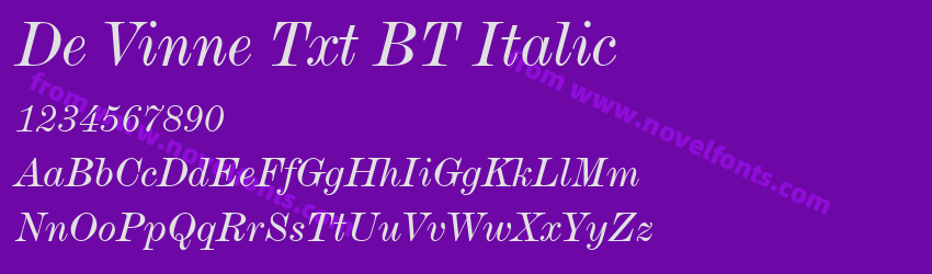 DeVinne Txt BT ItalicPreview