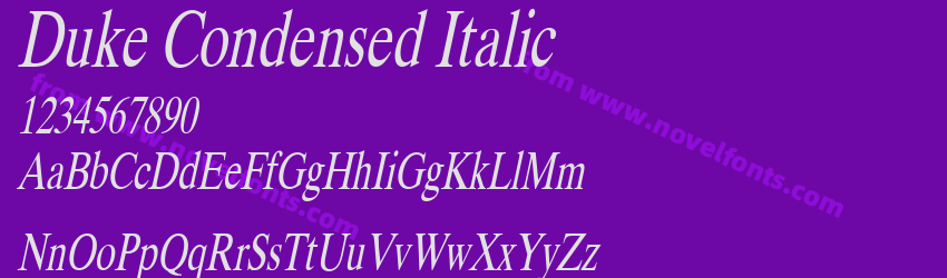 Duke Condensed ItalicPreview