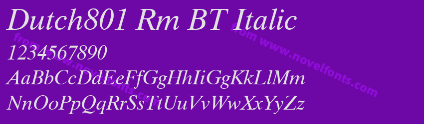 Dutch801 Rm BT ItalicPreview