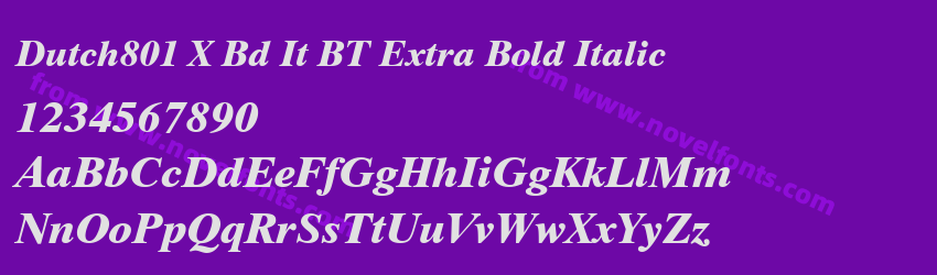 Dutch801 X Bd It BT Extra Bold ItalicPreview