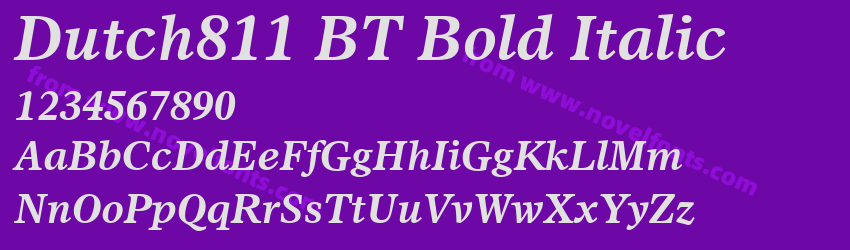 Dutch811 BT Bold ItalicPreview