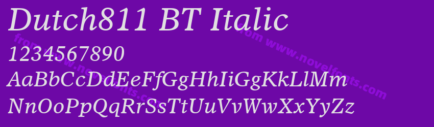 Dutch811 BT ItalicPreview