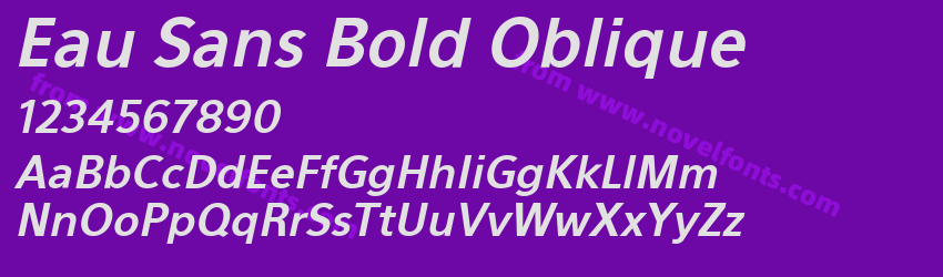 Eau Sans Bold ObliquePreview