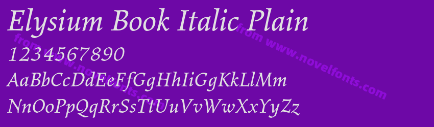 Elysium Book Italic PlainPreview