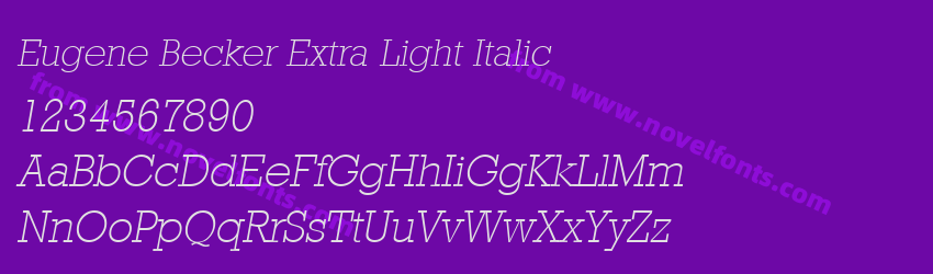 Eugene Becker Extra Light ItalicPreview