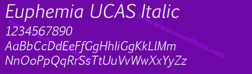 Euphemia UCAS ItalicPreview