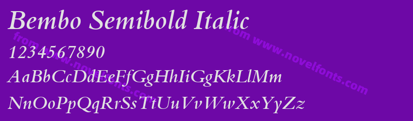 Bembo Semibold ItalicPreview