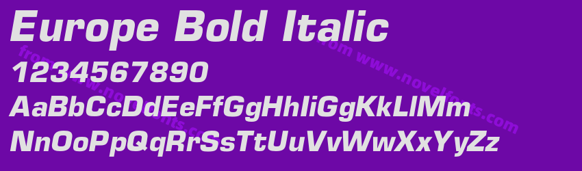 Europe Bold ItalicPreview