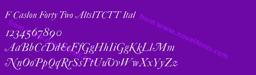 F Caslon Forty Two AltsITCTT ItalPreview