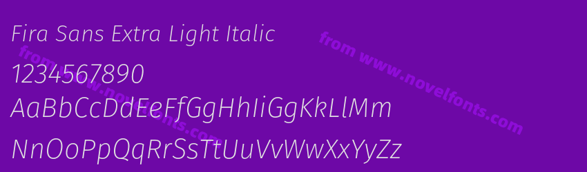 Fira Sans Extra Light ItalicPreview