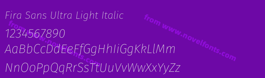 Fira Sans Ultra Light ItalicPreview