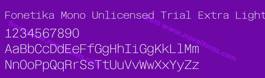 Fonetika Mono Unlicensed Trial Extra LightPreview