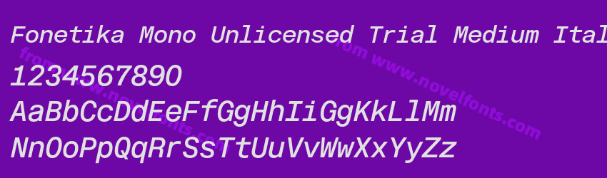 Fonetika Mono Unlicensed Trial Medium ItalicPreview