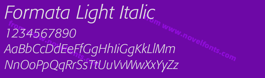 Formata Light ItalicPreview