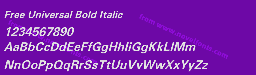 Free Universal Bold ItalicPreview