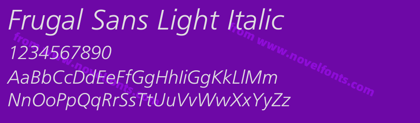 Frugal Sans Light ItalicPreview