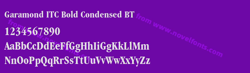 Garamond ITC Bold Condensed BTPreview