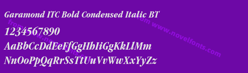 Garamond ITC Bold Condensed Italic BTPreview