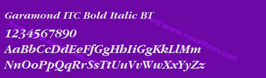 Garamond ITC Bold Italic BTPreview