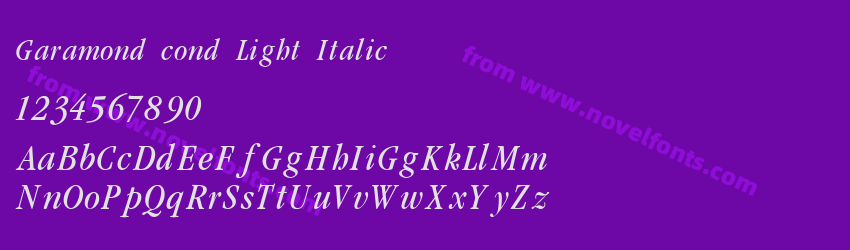 Garamond cond Light ItalicPreview