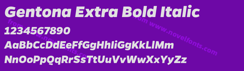 Gentona Extra Bold ItalicPreview