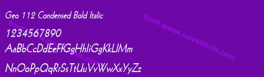 Geo 112 Condensed Bold ItalicPreview