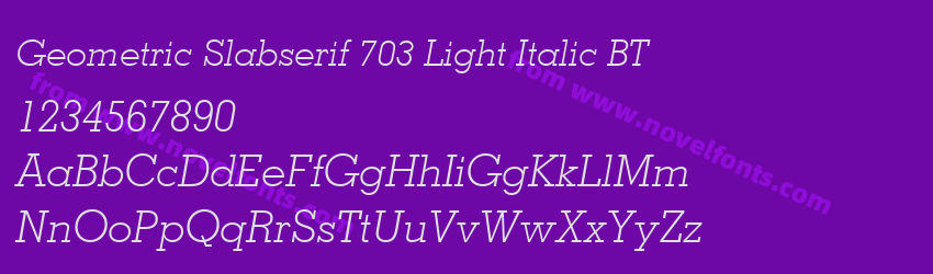 Geometric Slabserif 703 Light Italic BTPreview