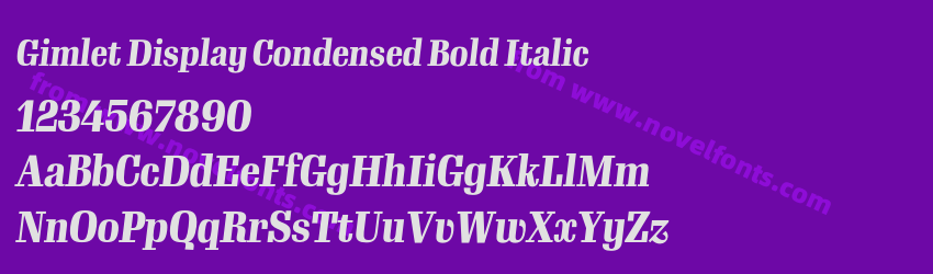 Gimlet Display Condensed Bold ItalicPreview