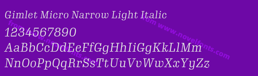 Gimlet Micro Narrow Light ItalicPreview