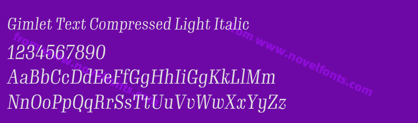 Gimlet Text Compressed Light ItalicPreview