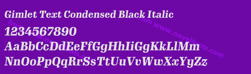 Gimlet Text Condensed Black ItalicPreview