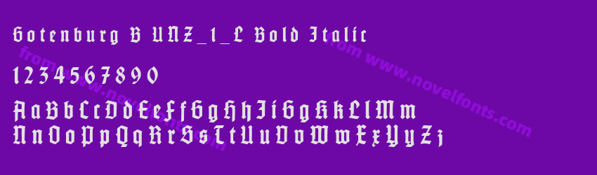 Gotenburg B UNZ_1_L Bold ItalicPreview