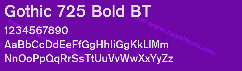 Gothic 725 Bold BTPreview