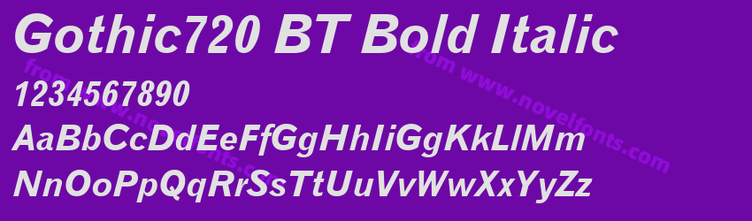 Gothic720 BT Bold ItalicPreview