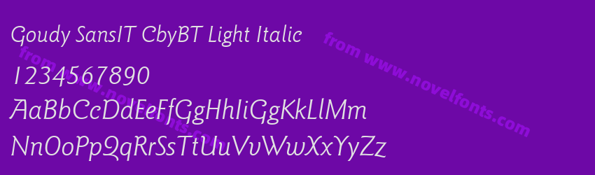 Goudy SansIT CbyBT Light ItalicPreview