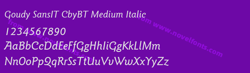 Goudy SansIT CbyBT Medium ItalicPreview