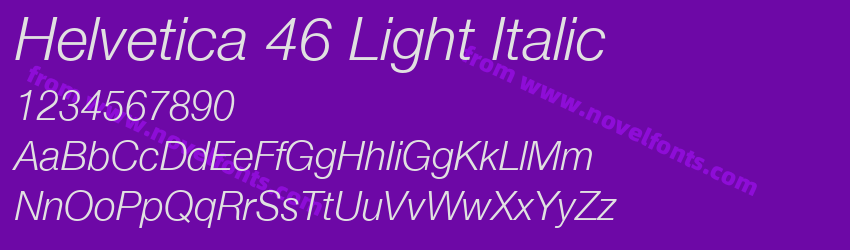 Helvetica 46 Light ItalicPreview