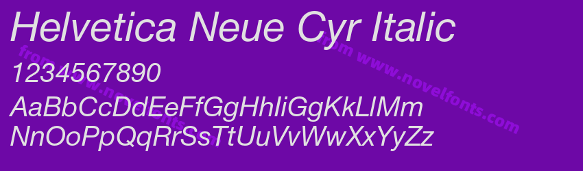 Helvetica Neue Cyr ItalicPreview