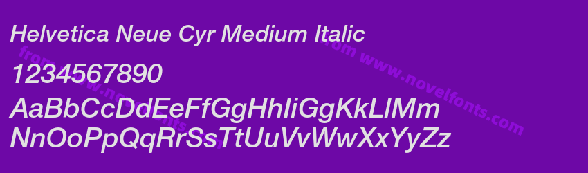 Helvetica Neue Cyr Medium ItalicPreview